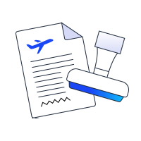 Stamped document proving carrier's compliance with regulations on PAX and CREW reporting and validation.